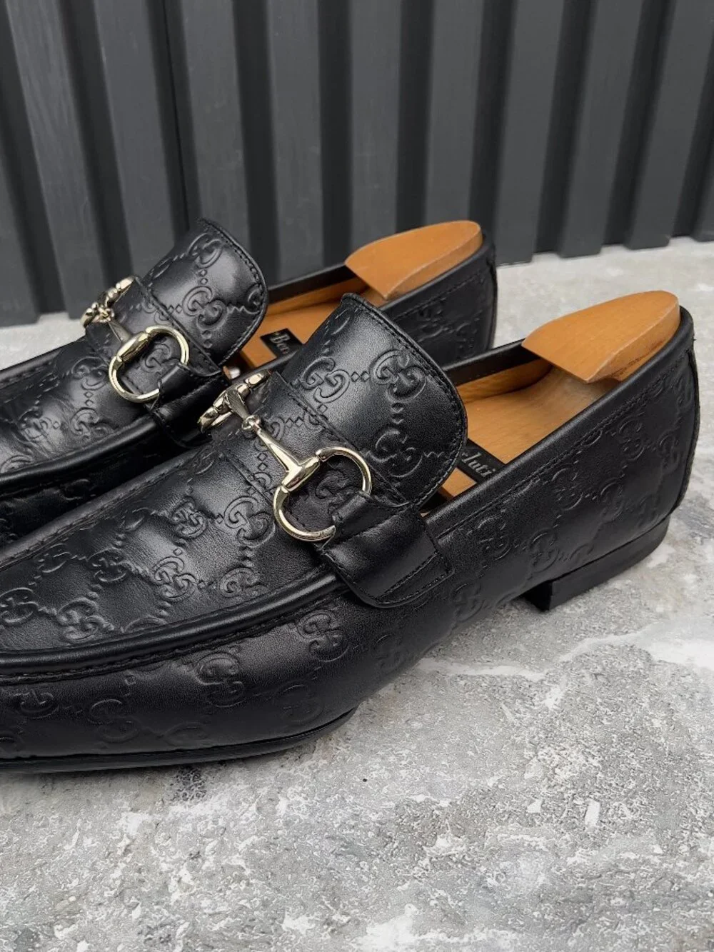 Gucci Tom Ford Era Loafers GG Monogram Embossed Black Leather 10 US or 43.5 EUR